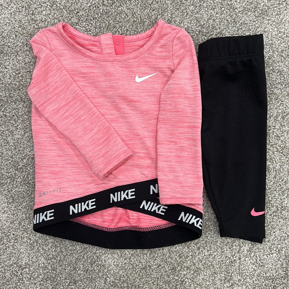 Girls Nike 6m pink dri-fit outfit
